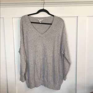 BCBG grey/taupe v neck sweater